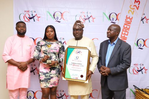 Cold Stone Creamery was honored with a prestigious award at the National Quality Conference held on November 10, 2023, at Sheraton Hotel, Ikeja, Lagos, in recognition of its unwavering commitment to product quality, customer satisfaction, and service excellence in the food and dessert industry